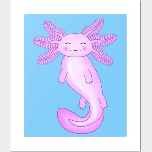 Cute Pink Axolotl Posters and Art